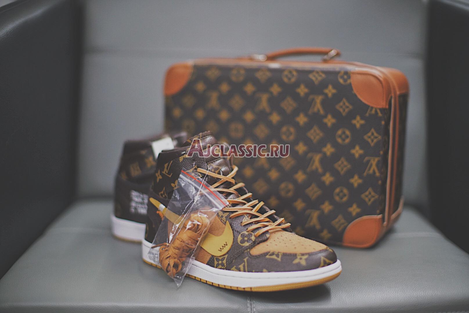 Louis Vuitton x Off-White x Air Jordan 1 "Off-Louis Brown" AQ0818-202-2 (Includes one LV suitcase)