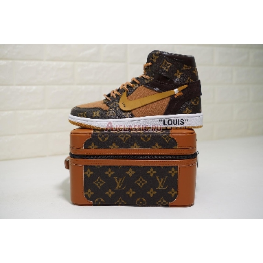 Louis Vuitton x Off-White x Air Jordan 1 Off-Louis Brown AQ0818-202-2 Brown/Brown-White (Includes one LV suitcase) Sneakers