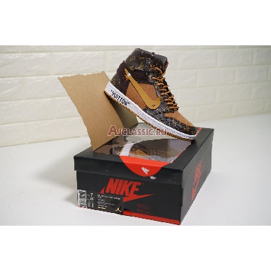 Louis Vuitton x Off-White x Air Jordan 1 Off-Louis Brown AQ0818-202-2 Brown/Brown-White (Includes one LV suitcase) Sneakers