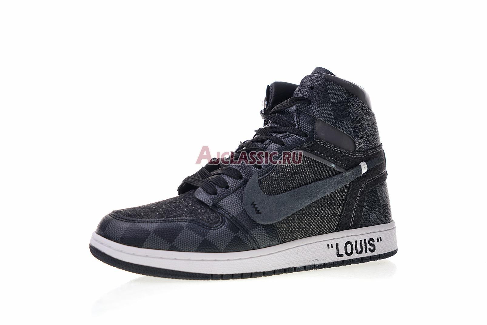 Louis Vuitton x Off-White x Air Jordan 1 "Off-Louis Grey Black" AQ0818-001 (Includes one LV suitcase)