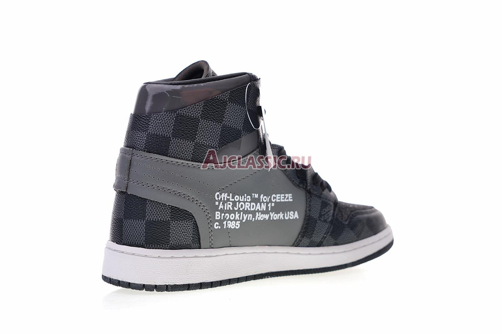 Louis Vuitton x Off-White x Air Jordan 1 "Off-Louis Grey Black" AQ0818-001 (Includes one LV suitcase)