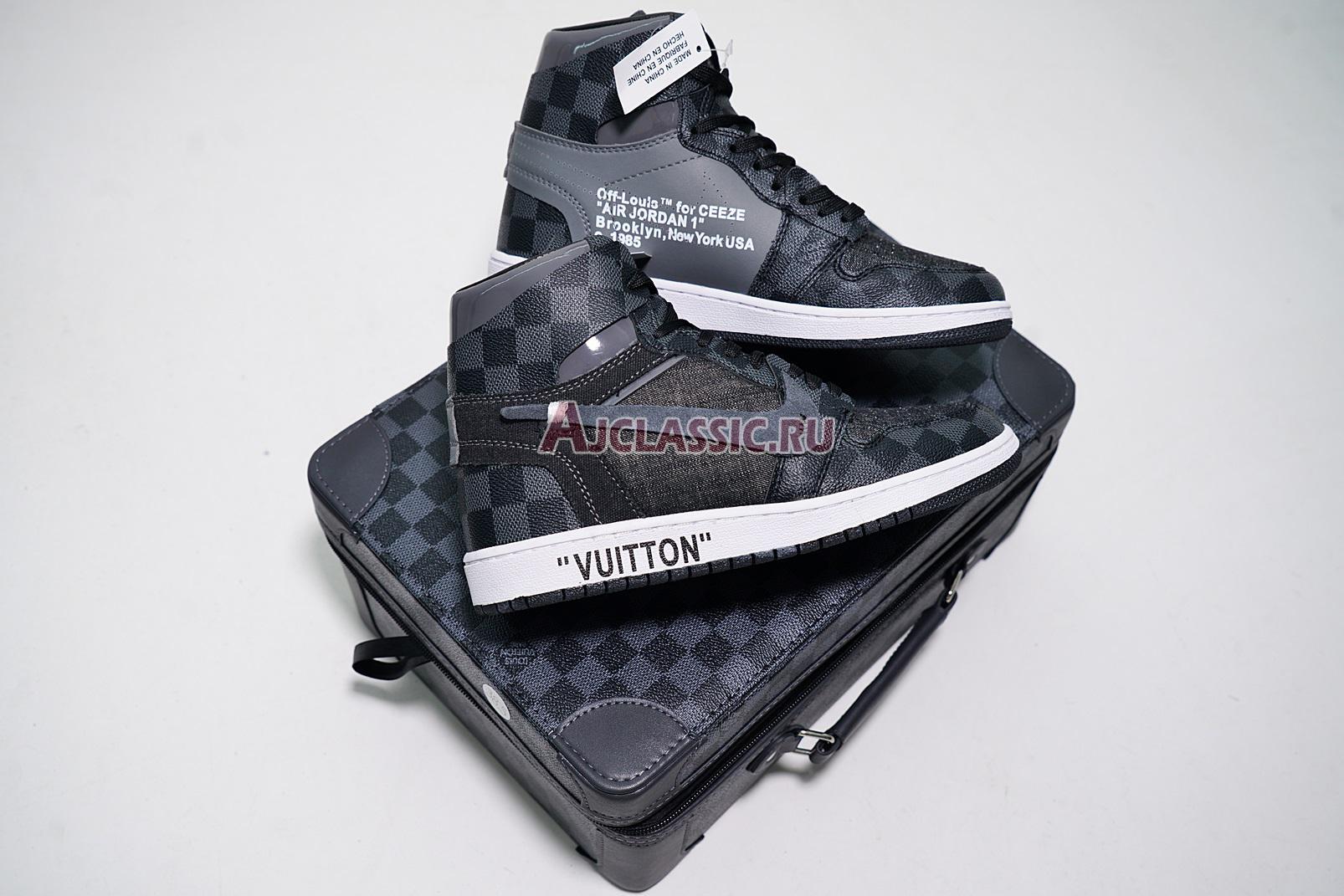 Louis Vuitton x Off-White x Air Jordan 1 "Off-Louis Grey Black" AQ0818-001 (Includes one LV suitcase)