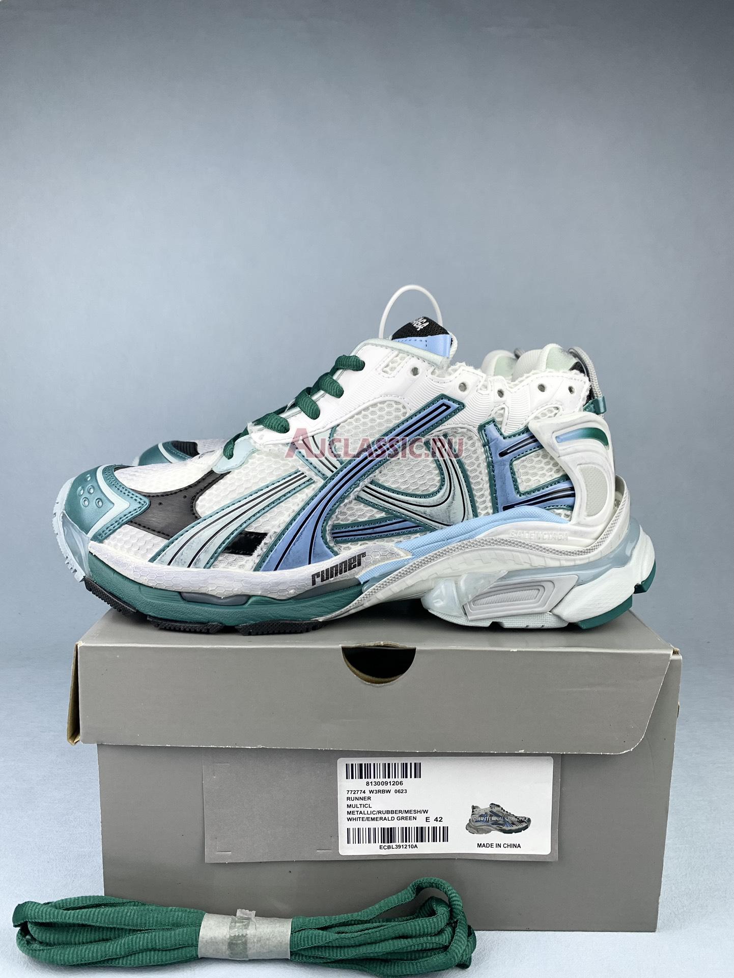 Balenciaga Runner Sneaker "White Green Blue" 772774 W3RMU 9034