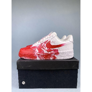 Nike Air Force 1 Low 07 Custom Blood Stained White Red CW2288-111-4 White/Red Mens Womens Shoes