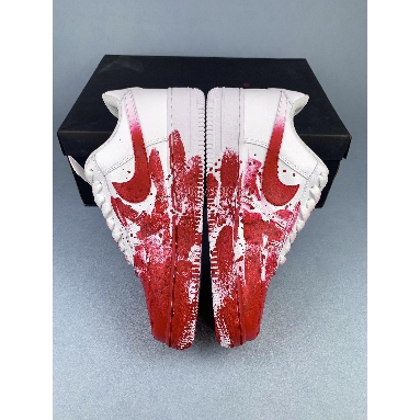 Nike Air Force 1 Low 07 Custom Blood Stained White Red CW2288-111-4 White/Red Mens Womens Shoes