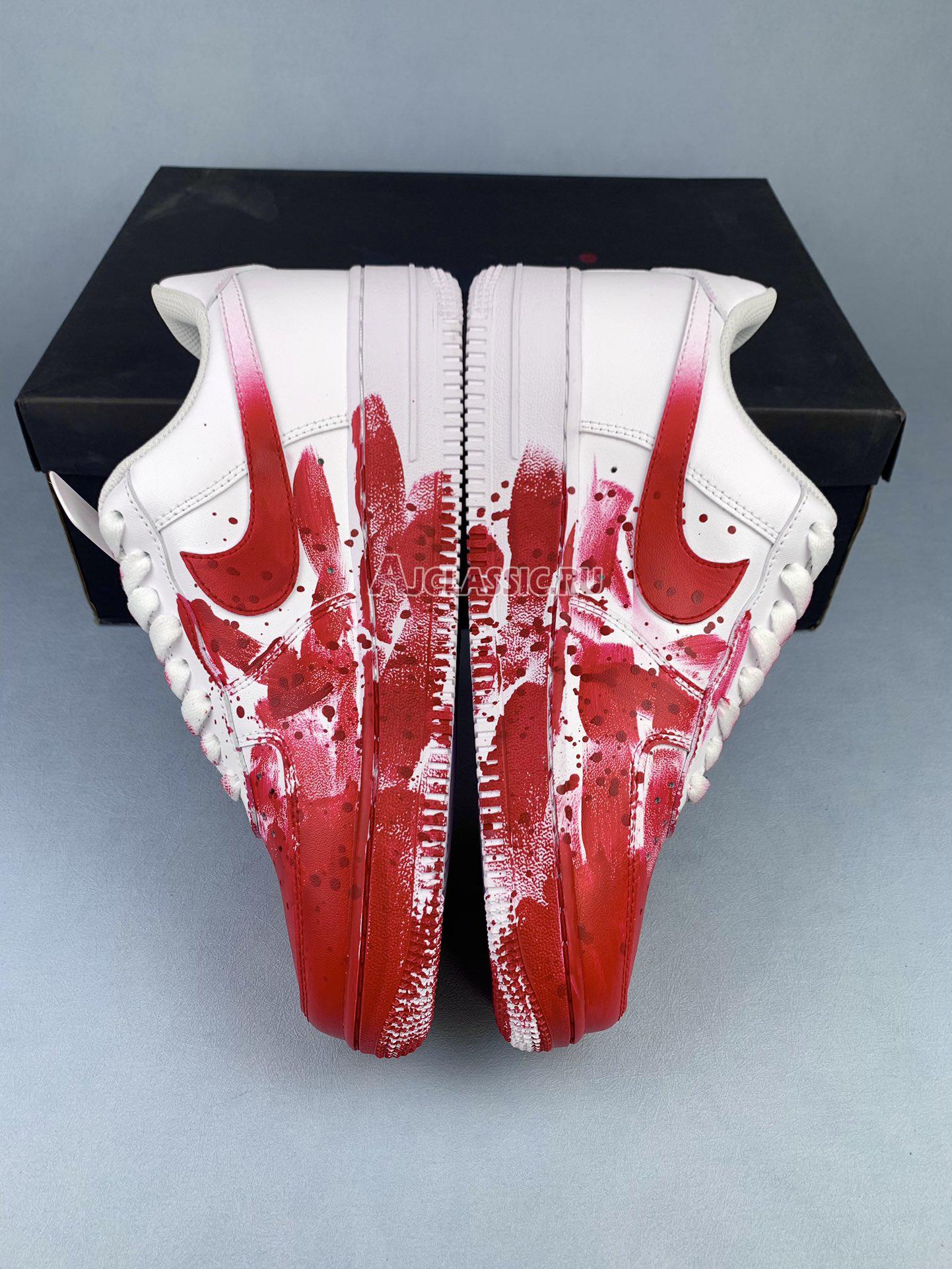 Nike Air Force 1 Low 07 "Custom Blood Stained White Red" CW2288-111-4