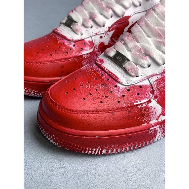 Nike Air Force 1 Low 07 Custom Blood Stained White Red CW2288-111-4 White/Red Mens Womens Shoes