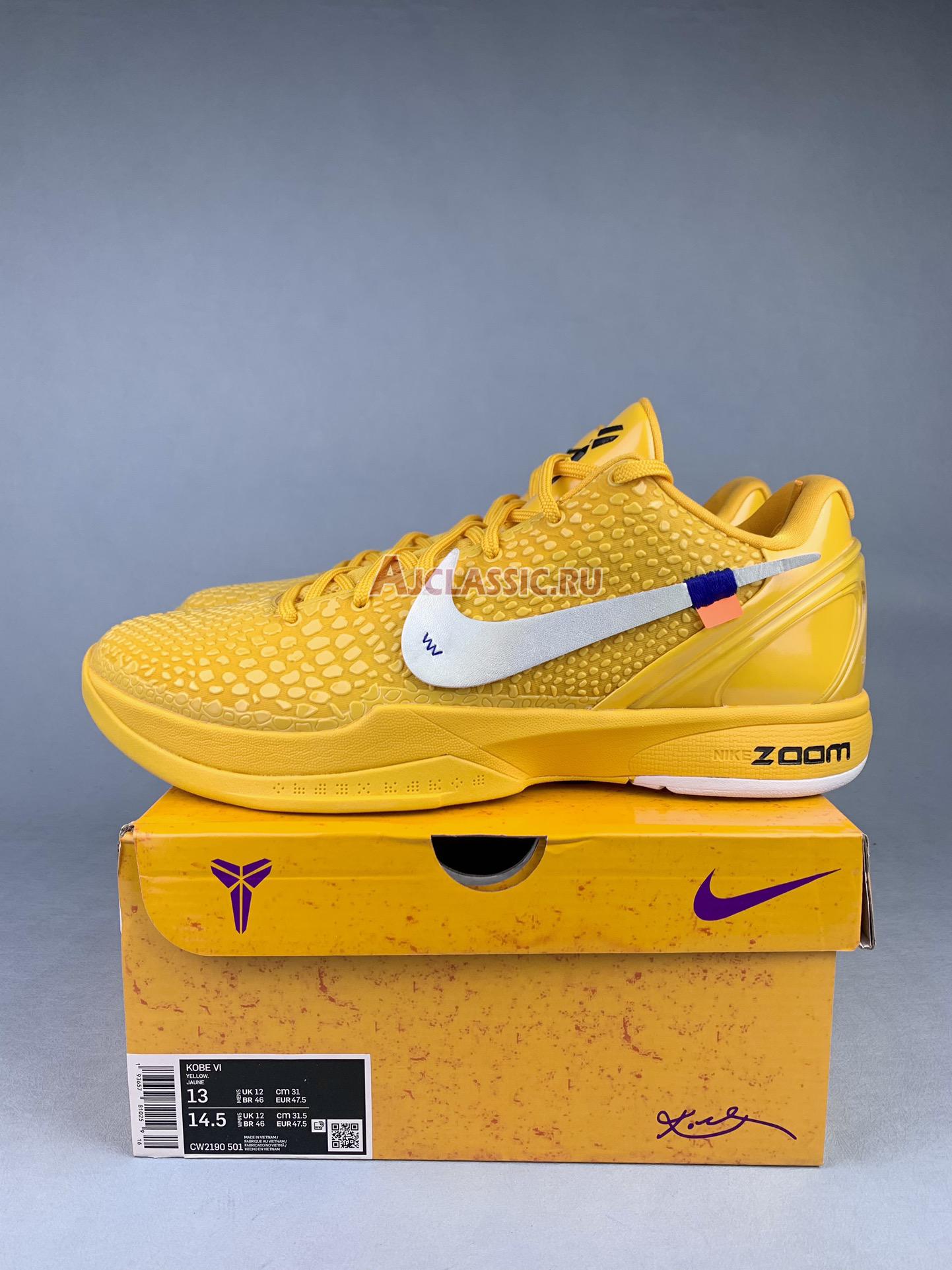 New Off White x Nike Kobe 6 Protro "Chaos Yellow Jaune OW" CW2190-501 Shoes