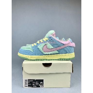 Verdy x Nike Dunk Low SB Visty FN6040-400 Blue Gaze/Light Arctic Pink/Bicycle Yellow Mens Womens Shoes