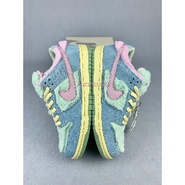 Verdy x Nike Dunk Low SB Visty FN6040-400 Blue Gaze/Light Arctic Pink/Bicycle Yellow Mens Womens Shoes