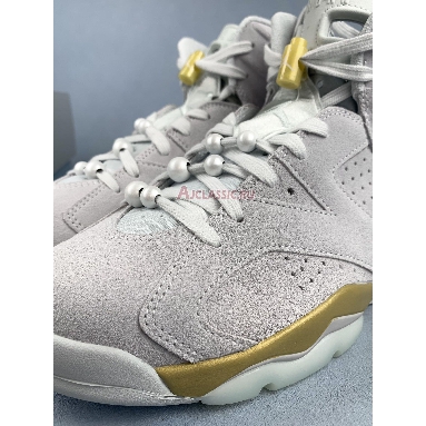 Air Jordan 6 Retro Craft Pearl DQ4914-074 Pure Platinum/Glacier Blue/Metallic Gold Mens Womens Shoes