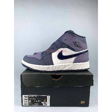 Air Jordan 1 Mid Sanded Purple 554724-445-2 Obsidian/Sanded Purple-White Mens Womens Shoes