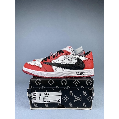 Custom Travis Scott x Off-White x Louis Vuitton x Air Jordan Low Chicago DZ2403-006 Red/White/Black Sneakers