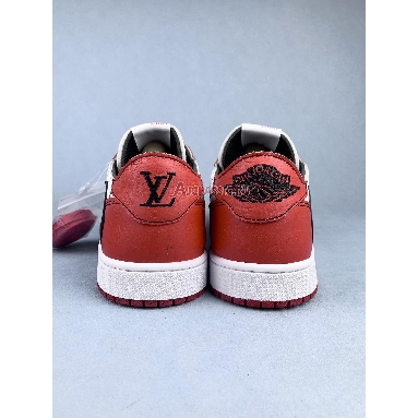 Custom Travis Scott x Off-White x Louis Vuitton x Air Jordan Low Chicago DZ2403-006 Red/White/Black Sneakers