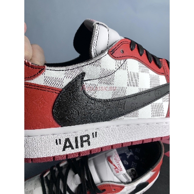 Custom Travis Scott x Off-White x Louis Vuitton x Air Jordan Low Chicago DZ2403-006 Red/White/Black Sneakers