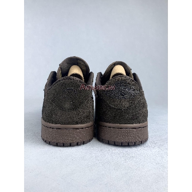 Travis Scott x Air Jordan 1 Low OG Velvet Brown DM7866-202 Dark Mocha/Black-Velvet Brown Mens Womens Shoes