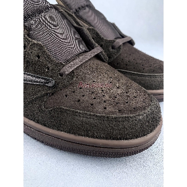 Travis Scott x Air Jordan 1 Low OG Velvet Brown DM7866-202 Dark Mocha/Black-Velvet Brown Mens Womens Shoes