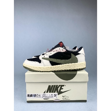 Travis Scott x Air Jordan 1 Low OG Olive DZ4137-106-3 Sail/University Red-Black-Medium Olive Mens Womens Shoes