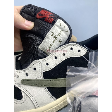 Travis Scott x Air Jordan 1 Low OG Olive DZ4137-106-3 Sail/University Red-Black-Medium Olive Mens Womens Shoes