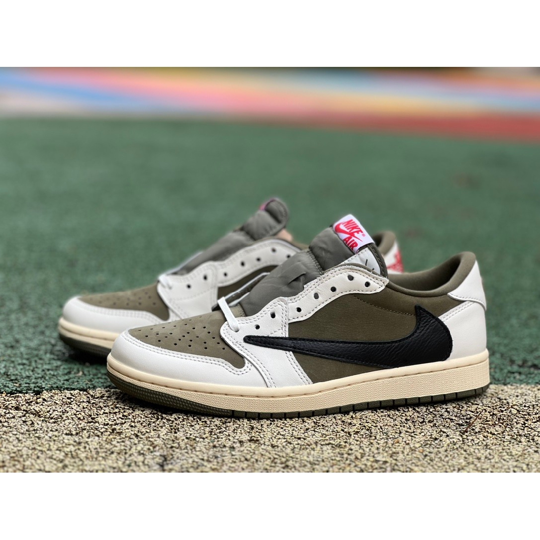 New Travis Scott x Air Jordan 1 Low "Medium Olive" DM7866-200 Shoes