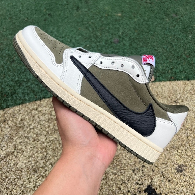 Travis Scott x Air Jordan 1 Low Medium Olive DM7866-200 Medium Olive/Black-Sail-Muslin Mens Womens Shoes