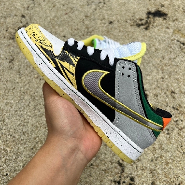 Division Street x Nike Dunk Low What The Duck Away HV1454-100 White/Black/Metallic Silver/Apple Green Sneakers