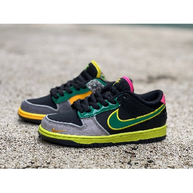 Division Street x Nike Dunk Low What The Duck Home HV1454-001 Black/Vivid Pink-Volt-Apple Green Mens Womens Shoes