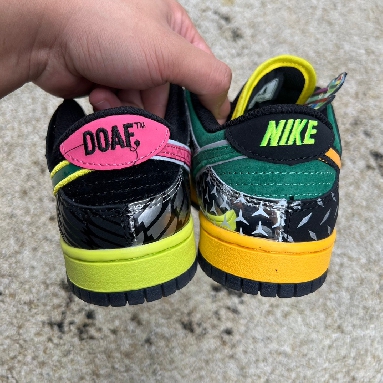 Division Street x Nike Dunk Low What The Duck Home HV1454-001 Black/Vivid Pink-Volt-Apple Green Mens Womens Shoes