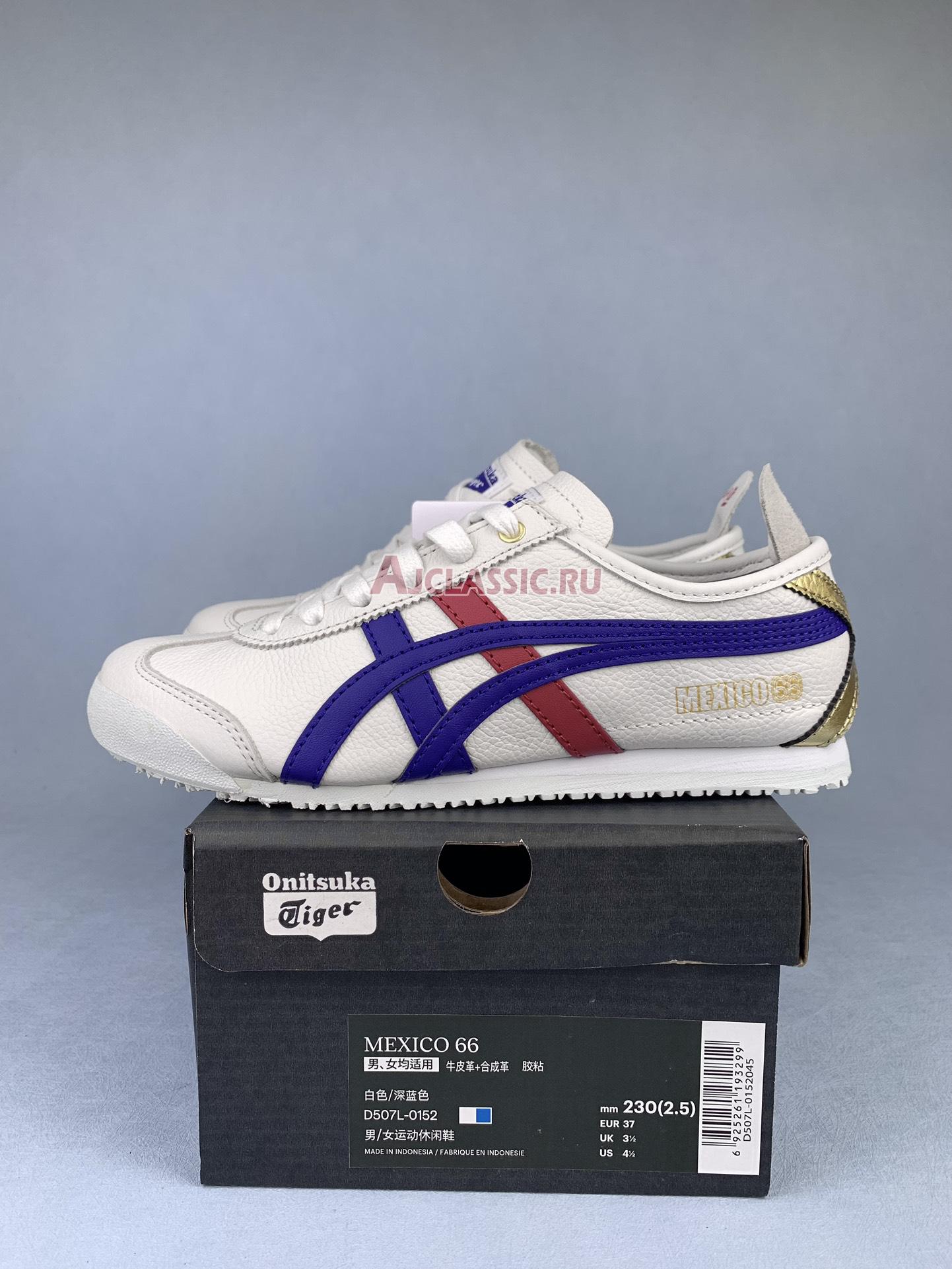 New Onitsuka Tiger Mexico 66 "White Dark Blue Gold" D507L-0152 Shoes