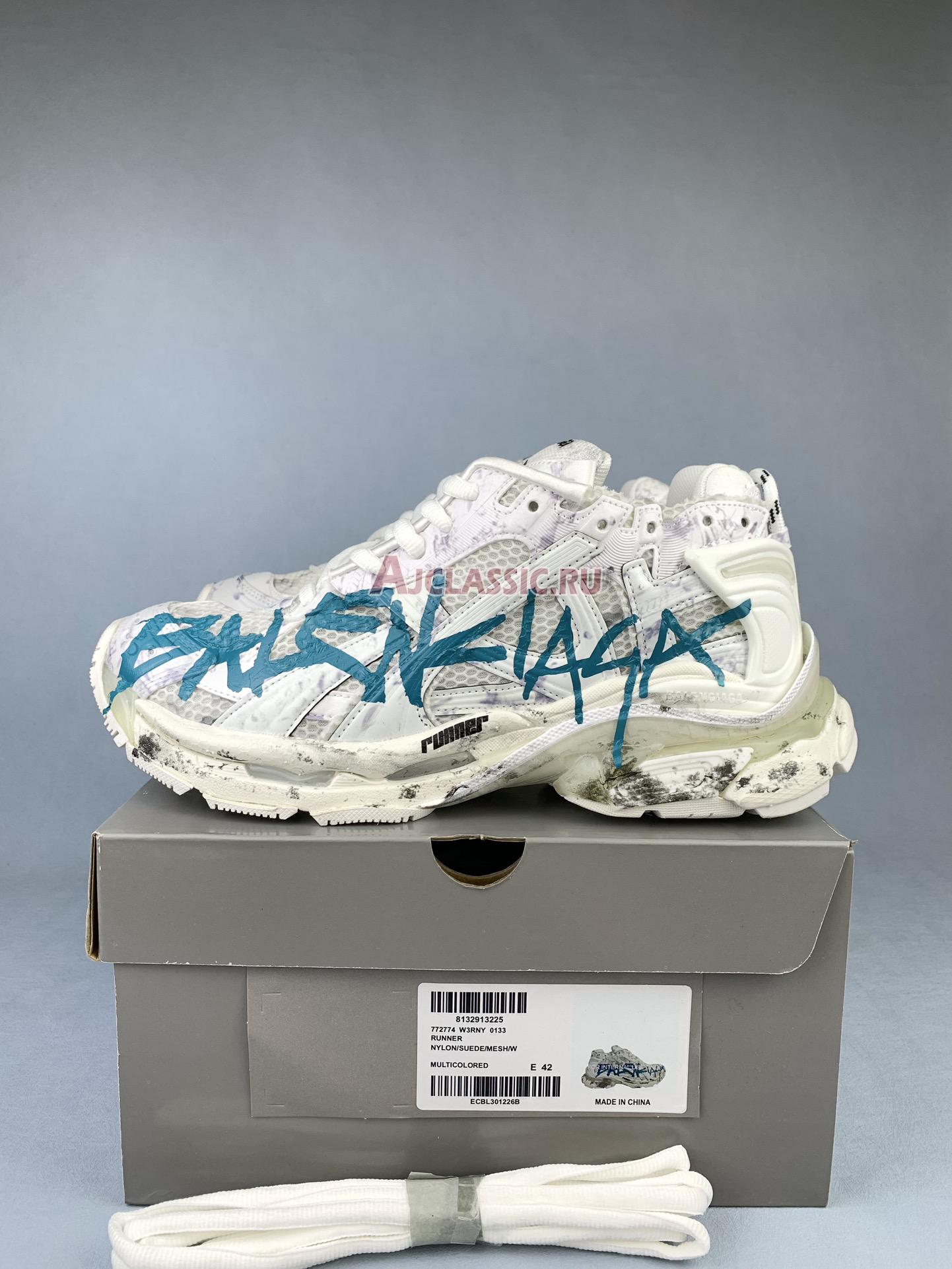 Balenciaga Runner Sneaker "Graffiti White Blue" 772774W3RBQ9040