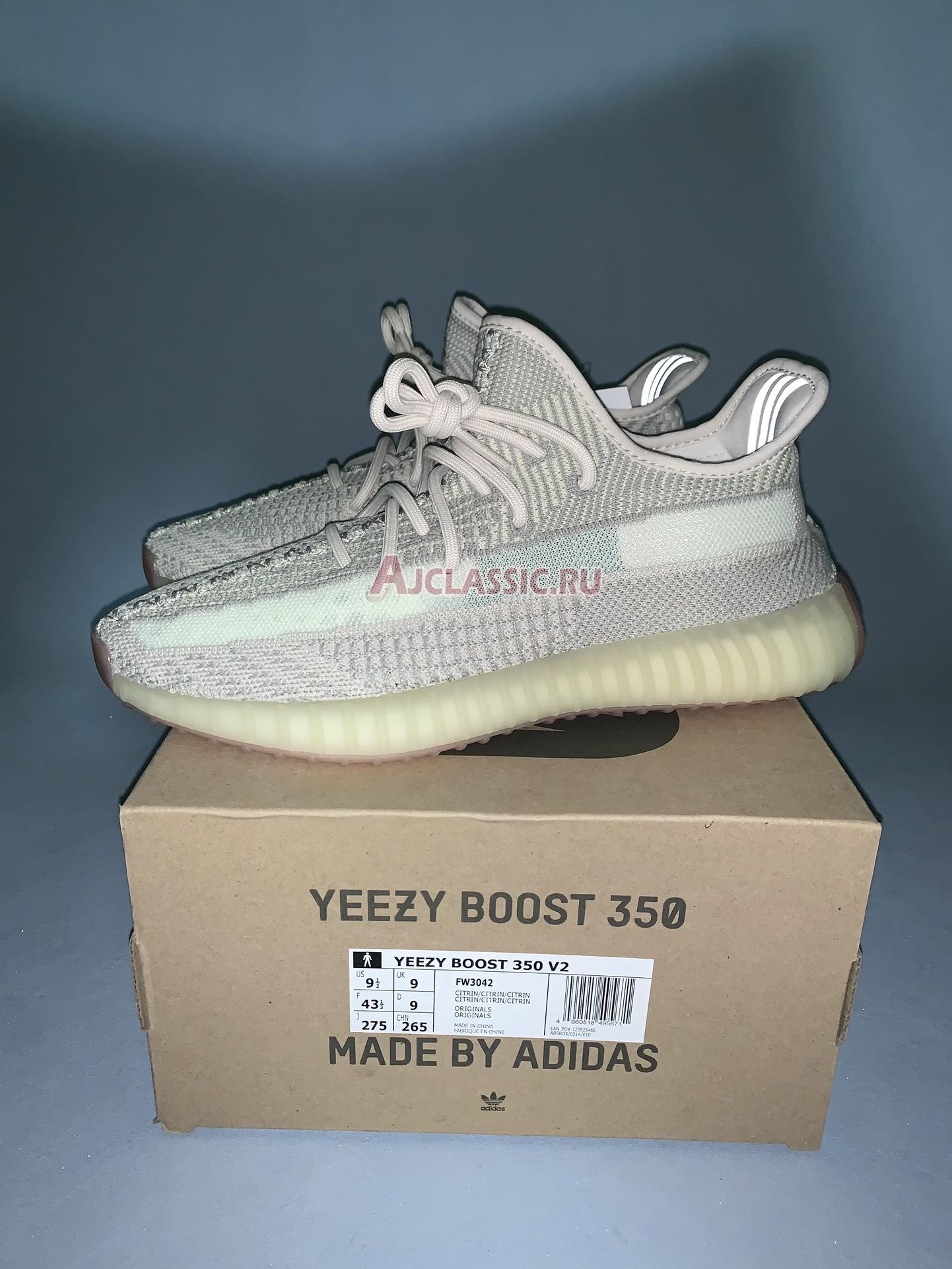 New Adidas Yeezy Boost 350 V2 "Citrin Non-Reflective" FW3042-2 Shoes