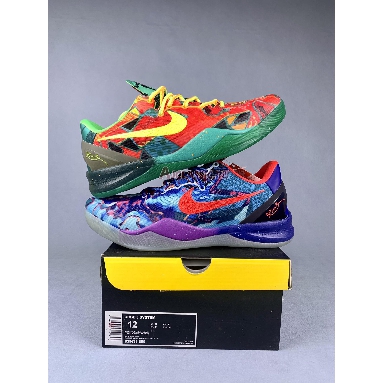 Nike Kobe 8 Premium What The Kobe 635438-800 Electric Orange/Deep Night/Violet/Bright Citrus Mens Womens Shoes