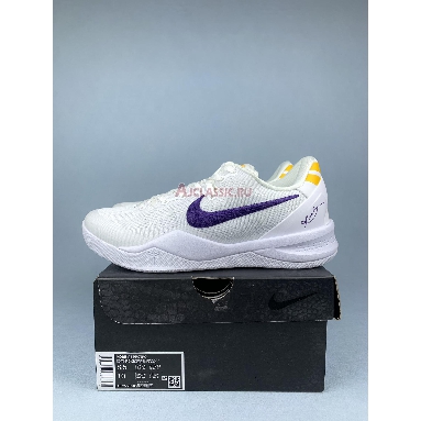 Nike Kobe 8 Protro Lakers Home HF9550-100 White/Court Purple-University Gold Replicas Shoes