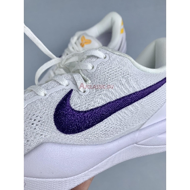 Nike Kobe 8 Protro Lakers Home HF9550-100 White/Court Purple-University Gold Replicas Shoes