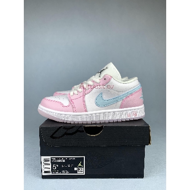 Air Jordan 1 Low SE Paw Print Pink Foam HM3706-141 White/White/Pink Foam/Glacier Blue Replicas Shoes