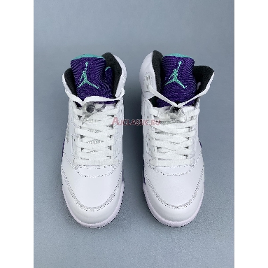 Air Jordan 5 Retro Grape 2013 136027-108 White/New Emerald-Grp Ice-Blk Replicas Shoes