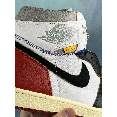 Union LA x Air Jordan 1 Retro High NRG Black Toe BV1300-106-3 White/Black/Varsity Red/Wolf Grey Mens Womens Shoes