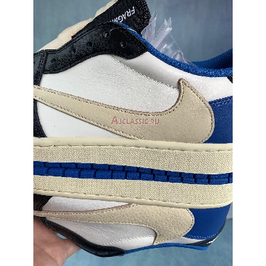 Travis Scott x Fragment Design x Air Jordan 1 Low OG Military Blue DM7866-140 Sail/Military Blue/Black Mens Womens Shoes