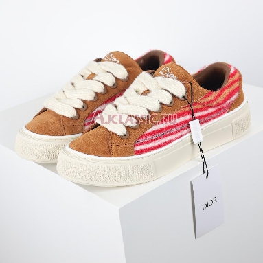 Denim Tears x Dior B33 Dior Tears - Red Mohair Sneaker Red Multi-Color/Brown 3SN303ZWR_H763 Mens Womens Shoes