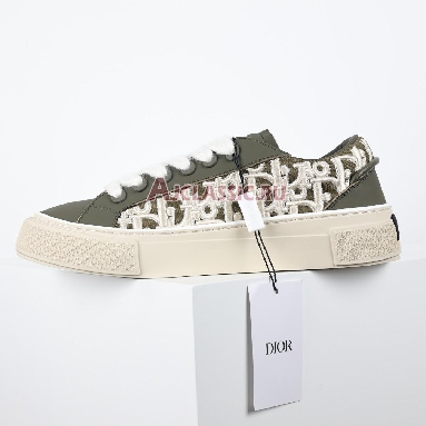 Dior B33 Khaki Smooth Calfskin Oblique Raised Embroidery (Numbered) Sneaker Khaki/White 3SN303ZYQ_H681 Replicas Shoes