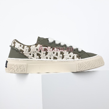 Dior B33 Khaki Smooth Calfskin Oblique Raised Embroidery (Numbered) Sneaker Khaki/White 3SN303ZYQ_H681 Replicas Shoes