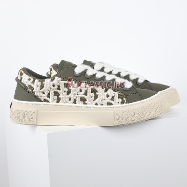 Dior B33 Khaki Smooth Calfskin Oblique Raised Embroidery (Numbered) Sneaker Khaki/White 3SN303ZYQ_H681 Replicas Shoes