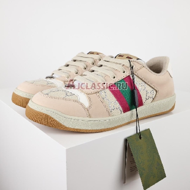 Gucci Wmns Screener White GG Lame Sneaker Cream/White/Silver 577684 2C830 9150 Replicas Shoes