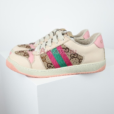 Gucci Wmns GG Screener GG Canvas - Beige Pink Sneaker Beige/Ebony 677423 9SFR0 2587 Replicas Shoes