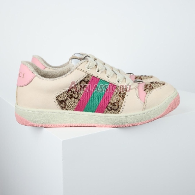 Gucci Wmns GG Screener GG Canvas - Beige Pink Sneaker Beige/Ebony 677423 9SFR0 2587 Replicas Shoes