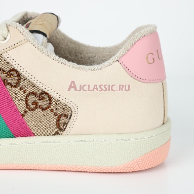 Gucci Wmns GG Screener GG Canvas - Beige Pink Sneaker Beige/Ebony 677423 9SFR0 2587 Replicas Shoes