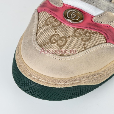 Gucci GG Screener Distressed GG Canvas - Pink Sneaker White/Tan/Green/Red/Pink 546551 9Y920 9665 Replicas Shoes