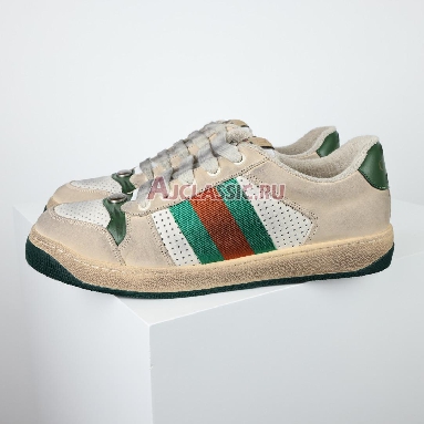 Gucci Screener Distressed Green Orange Sneaker Off White/Green/Red 546163 0YI20 9582 Replicas Shoes