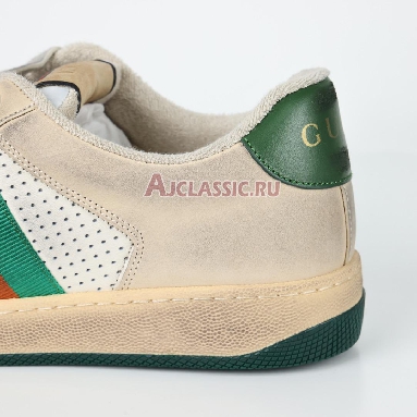 Gucci Screener Distressed Green Orange Sneaker Off White/Green/Red 546163 0YI20 9582 Replicas Shoes