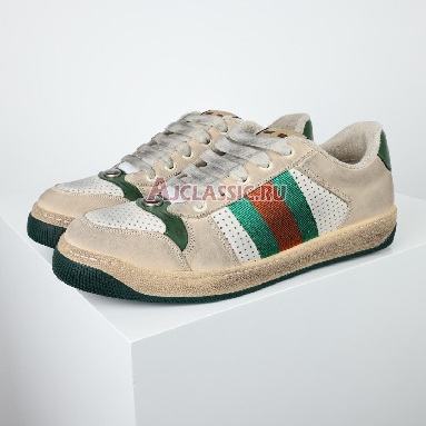 Gucci Screener Distressed Green Orange Sneaker Off White/Green/Red 546163 0YI20 9582 Replicas Shoes